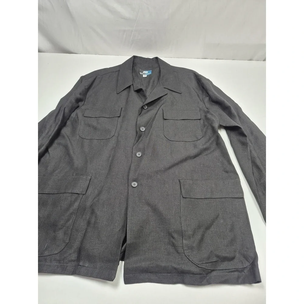 VTG Millenia Suit Men's 3XL Big Tall Black 100% Linen 48x36 USA Relaxed Fit